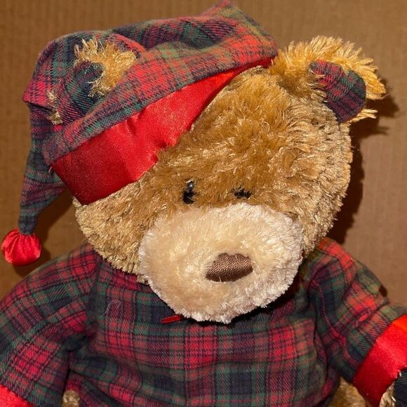 GUND 14” Porto the Bear Plush Bear in Flannel PJ’s - Picture 4 of 7